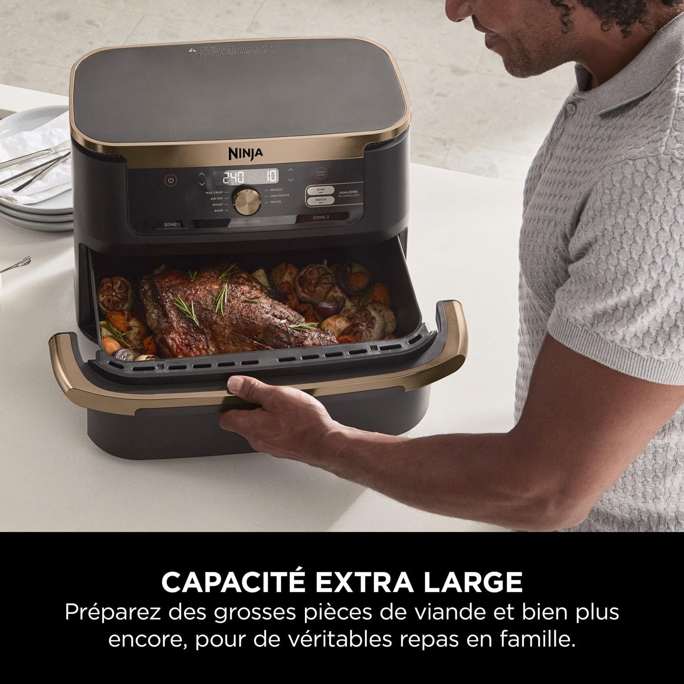 Ninja Foodi FlexDrawer Air Fryer, Dual Zone Avec Séparateur Amovible
