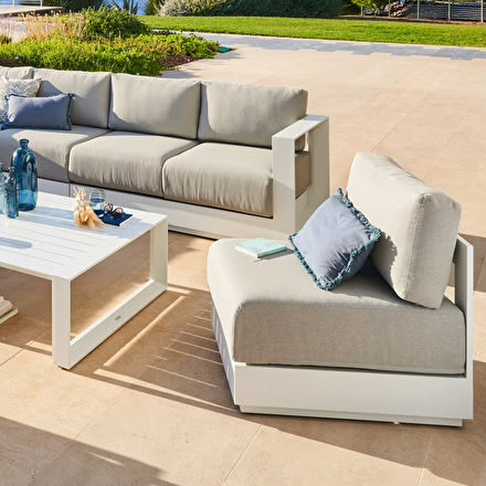 Chauffeuse de jardin ALLURE Blanc Aluminium traité époxy, Polyester