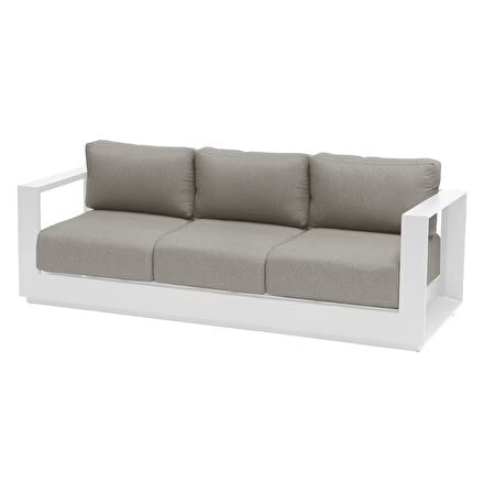 Canapé de jardin ALLURE Gris minéral & Blanc