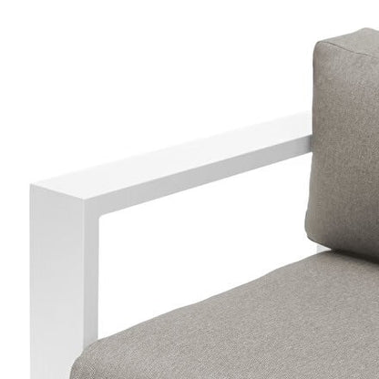 Canapé de jardin ALLURE Gris minéral & Blanc 3 places - Aluminium traité époxy, Polyester