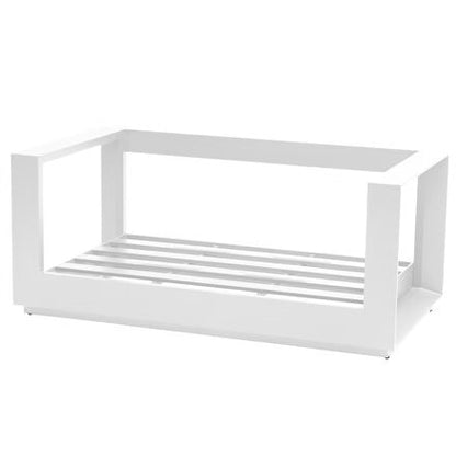 Canapé de jardin ALLURE Gris minéral & Blanc 2 places - Aluminium traité époxy, Polyester