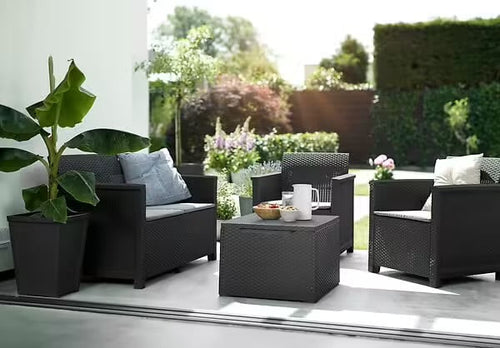 Salon de jardin Elodie - Plastique - Gris - 4 personnes KETER