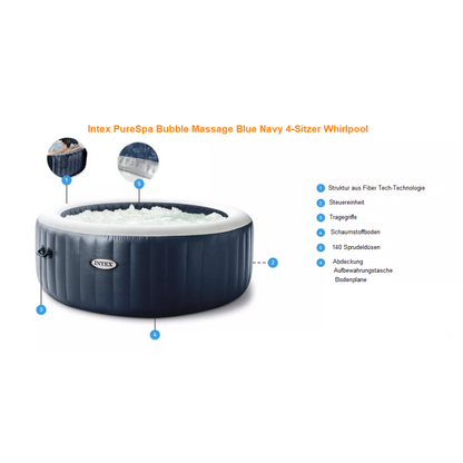 Spa gonflable Intex PureSpa Blue Navy 6 places